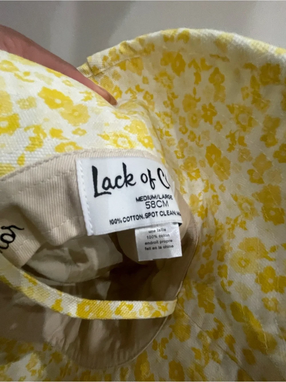 Lack of Color Yellow Floral Sun Hat with Chin Ties M/L